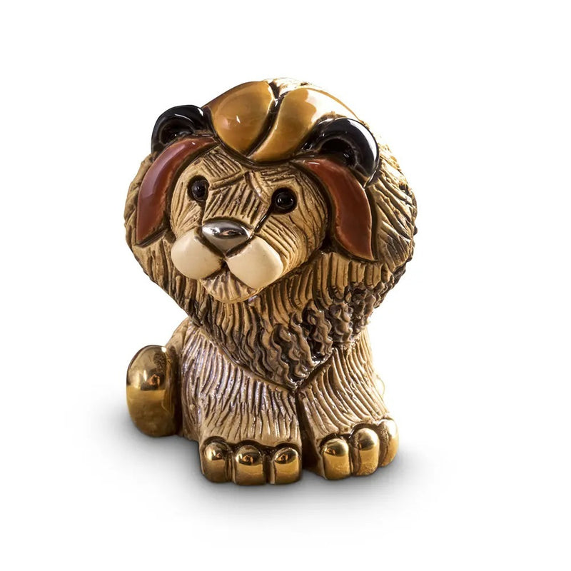 Shop De Rosa Mini Lion Figurine on Bella Casa Gifts & Collectables. It features a stunning colour palette of rich golden browns and oranges. 