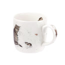 Back: Royal Worcester Wrendale Designs - Fine Bone China Cat and Mouse Mug 310ml, a cat is watching at a mouse