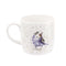 Royal Worcester Wrendale Designs Budgie Mug - Date Night, two birds with purple feather in love, mug handle on the left