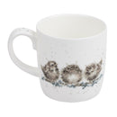 Royal Worcester Wrendale Designs Budgie Mug -  Feather Your Nest, three nestlings stand on the twig