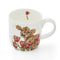 Royal Worcester Wrendale Designs Cow Mug, a cow stands behind a brunch of pink flowers