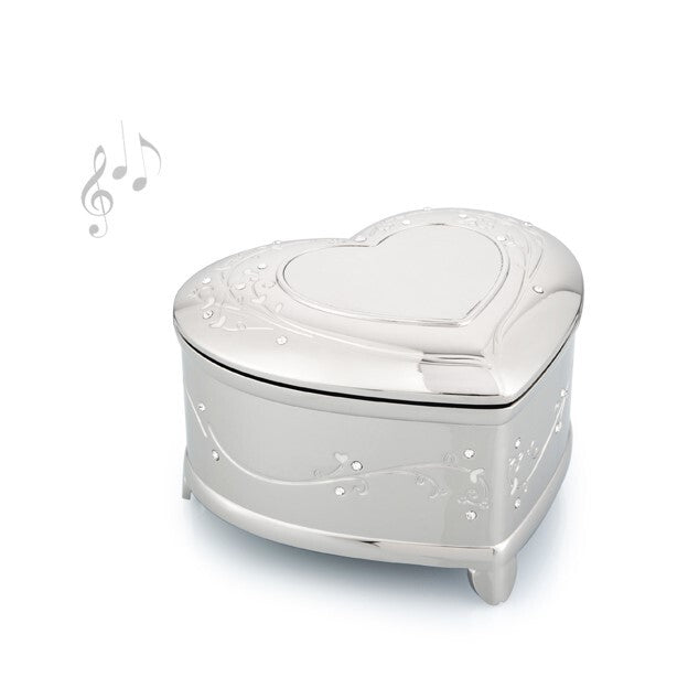 Whitehill Winter Wonderland - Nickel Plated Musical Heart Trinket Box